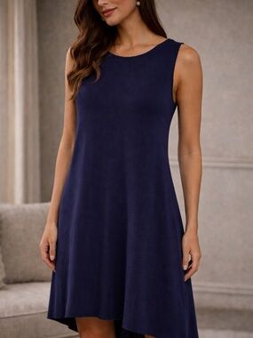 NWT Kinross Cashmere navy women’s dress dusk soft flowy comfortable